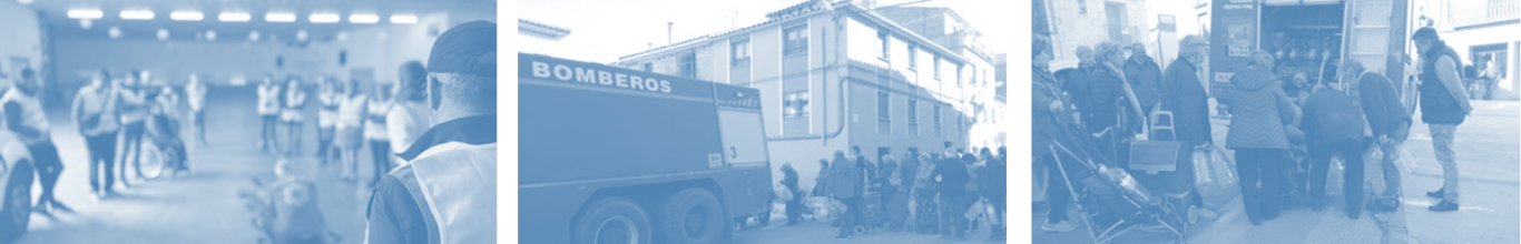 Diferentes imágenes de actividades de ayuda a la población.